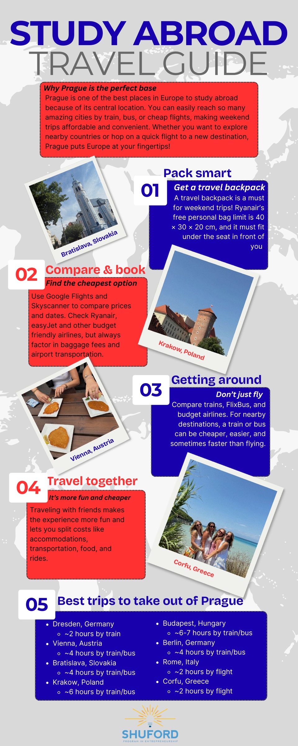 Izzy Dietrick's Study Abroad Travel Guide infographic, preview